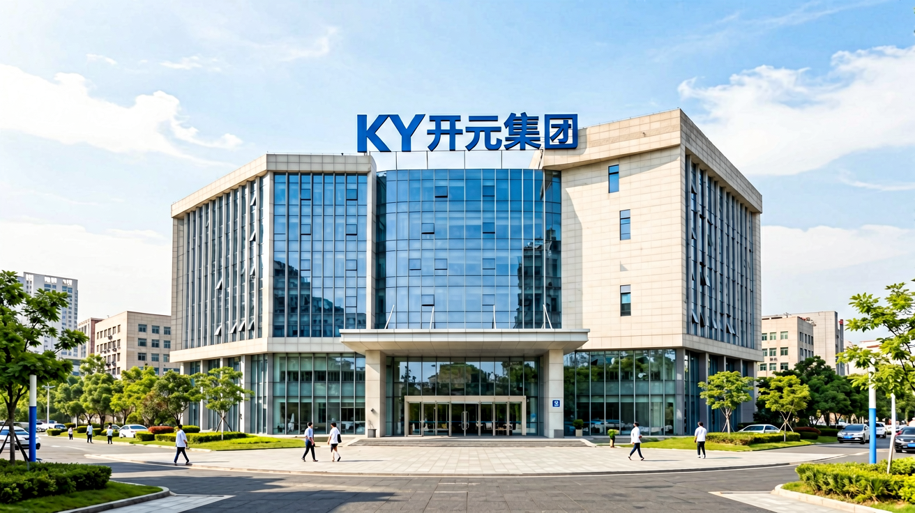 KY开元集团总部大楼外观,现代化商务办公场景